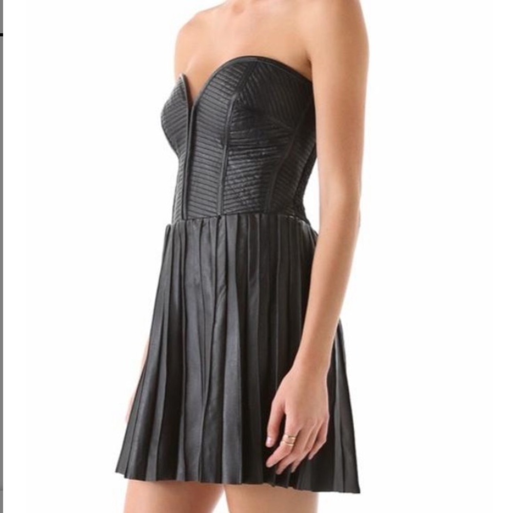 NWOT Parker Strapless Leather Night Out Dress S